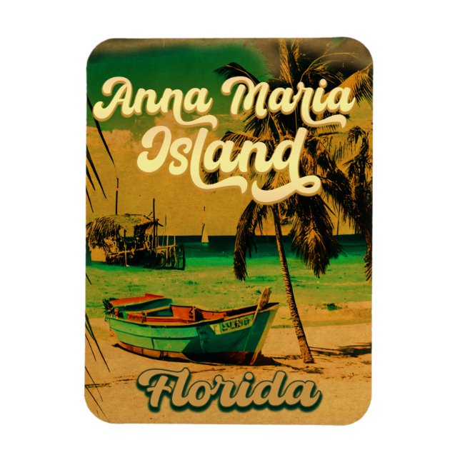 Anna Maria Florida Beach Retro Souvenir 60-tal Magnet (Vertikal)