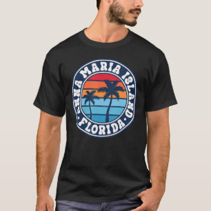 Anna Maria Island Ami Retro Sunset Handflatan Träd T Shirt