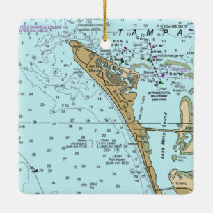 Anna Maria Island FL-diagram Julgransprydnad Keramik