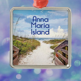 Anna Maria Island Florida Beach-foto Julgransprydnad Metall