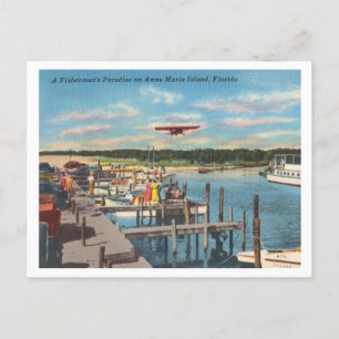 Anna Maria Island Florida vintage docks Vykort