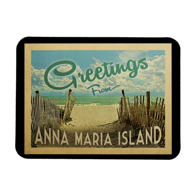 Anna Maria Island Magnet Beach Vintage resor (Horisontell)