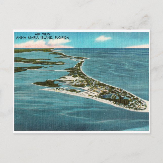 Anna Maria Island Vintage Aerial View Vykort (Framsida)