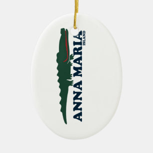 Anna Maria ö - alligator Julgransprydnad Keramik