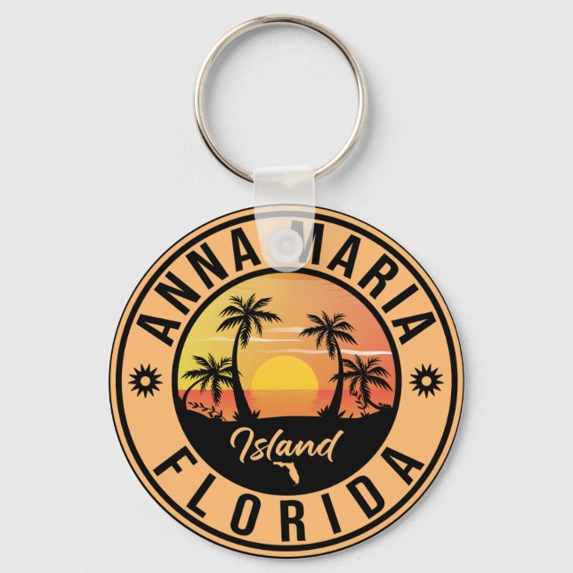Anna Maria ö Florida Beach Retro Souvenir Nyckelring (Framsida)