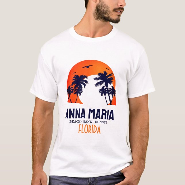 Anna Maria ö Florida Beach Retro Souvenir T Shirt (Framsida)