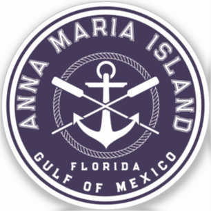 Anna Maria ö Florida Navy Oars Anchor Klistermärken