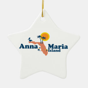 Anna Maria ö - kartadesign Julgransprydnad Keramik