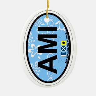 Anna Maria ö - oval design Julgransprydnad Keramik