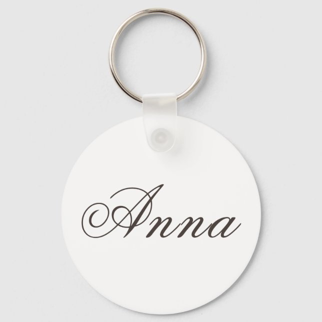 "Anna" med namnet Basic Round Keychain Nyckelring (Framsida)