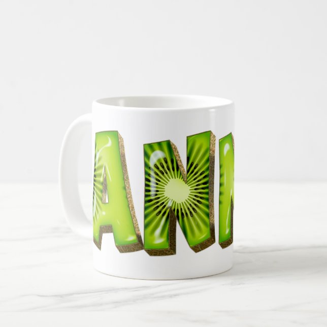 Anna Name Kiwi Style Tasse Teetasse Kaffeetasse Kaffemugg (Framsida vänster)