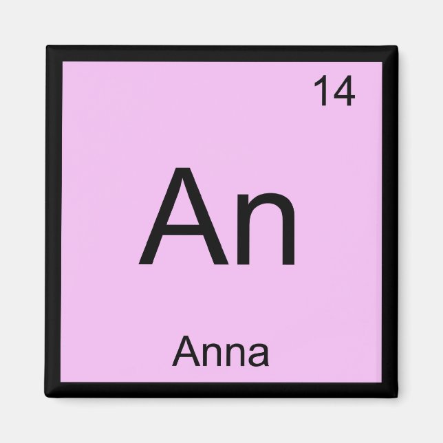 Anna Namn kemi Inslag Periodic Bord Magnet (Framsidan)