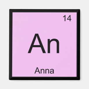 Anna Namn kemi Inslag Periodiska Bord Magnet