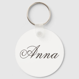"Anna" namngav Grundläggande Runda Keychain Nyckelring