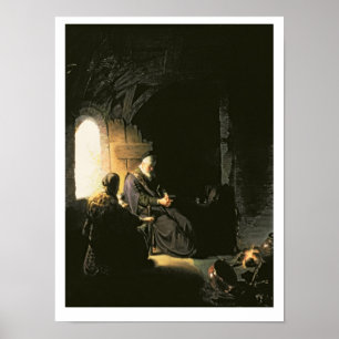 Anna och Blinden Tobit, c.1630 (olja på panelen) Poster