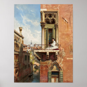 Anna Passini om Balcony av Ludwig Passini Poster