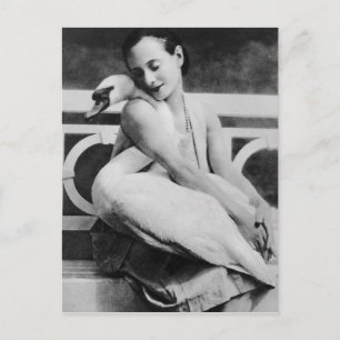 Anna Pavlova med hennes svan Jack, c.1905 Vykort