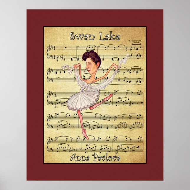 Anna Pavlova ~ P.Tchaikovsky ~ Russian Ballet ~ Poster (Framsidan)