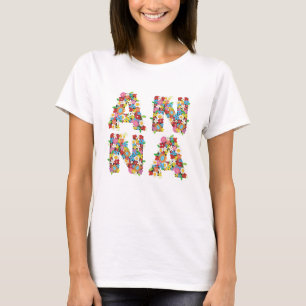 "ANNA" Personlig Namn Whimsical Vår blommor T Shirt