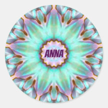 ANNA ~ Personlig Paua Snäcka Sticker Fractal ~