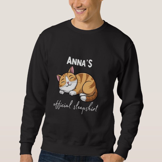 ANNA:S Officiell Cat Sleepshirt Pajamas Sleepwear Lång Ärmad Tröja (Framsida)