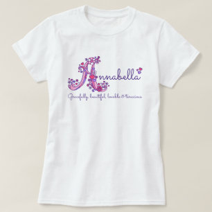 Annabella flickor A namn betyder monogramskjorta Tee Shirt