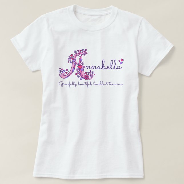 Annabella flickor A namn betyder monogramskjorta Tee Shirt (Design framsida)
