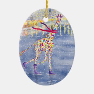 Annabelle på is 1 sidoprydnad julgransprydnad keramik