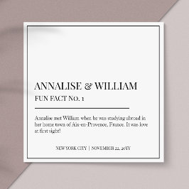 Annalise Simple Black White Roligt Fact 1 Bröllop Pappersservett