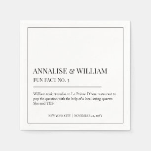 Annalise Simple Black White Roligt Fact 3 Bröllop Pappersservett