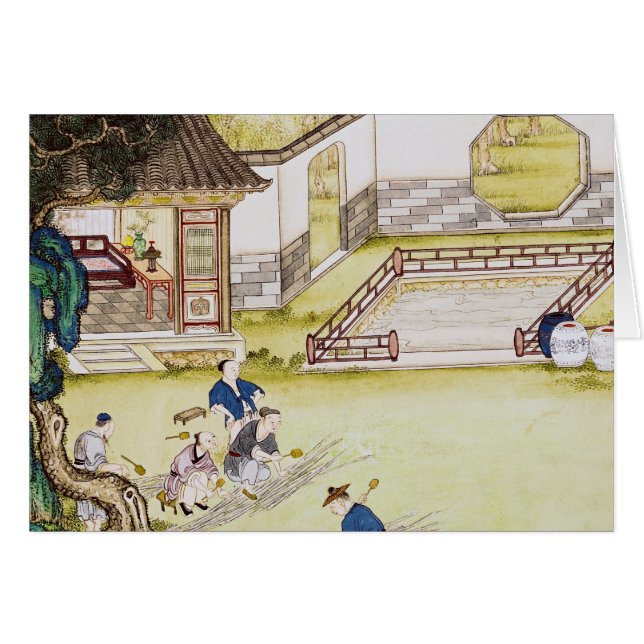 Annalkande bambu som gör papper hälsningskort (Framsidan Horizontal)