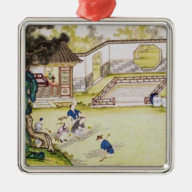 Annalkande bambu som gör papper julgransprydnad metall (Framsidan)