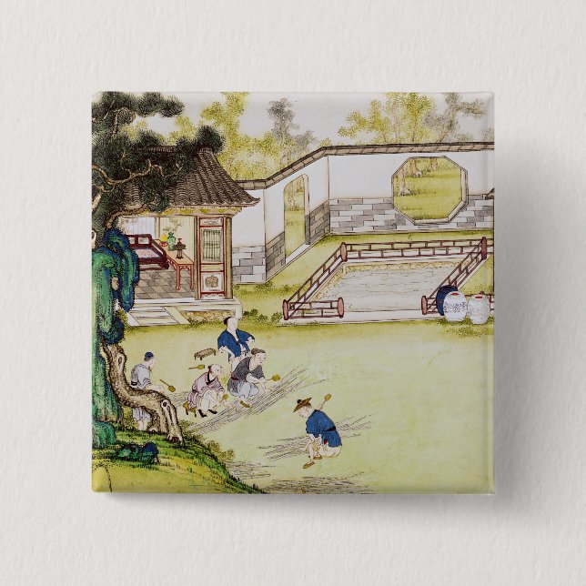 Annalkande bambu som gör papper knapp (Framsida)