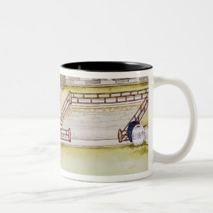 Annalkande bambu som gör papper Två-Tonad mugg