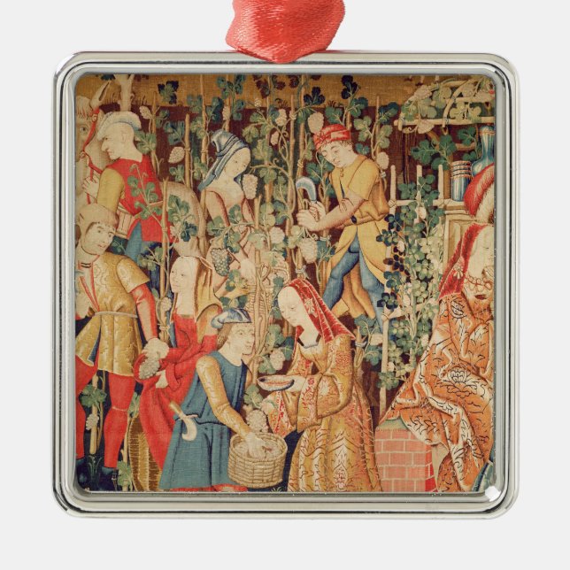 Annalkande druvor, specificerar av druvaskörden julgransprydnad metall (Framsidan)