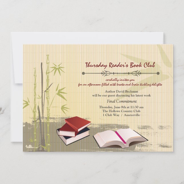 Annalkande inbjudan för bokklubb (Framsida)