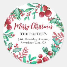 Annandadressetikett för Holly & Ivy-julen Runt Klistermärke