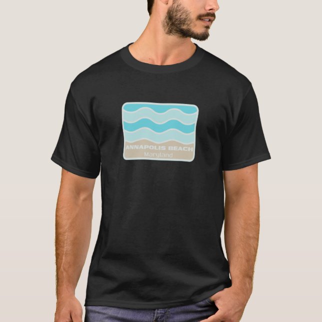 Annapolis Beach Maryland Waves Vacation Souvenir T Shirt (Framsida)