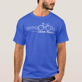 Annapolis Bike Party Blue Tee w/White Logotyp