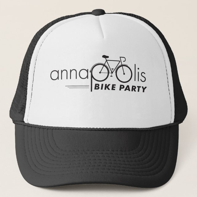 Annapolis Bike Party Hat Black Logotyp Keps (Framsida)