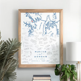 Annapolis Bröllop Modern Guest Bok Poster