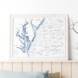 Annapolis Bröllop Modern Guest Bok Poster