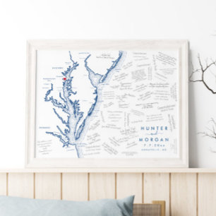 Annapolis Bröllop Modern Guest Bok Poster