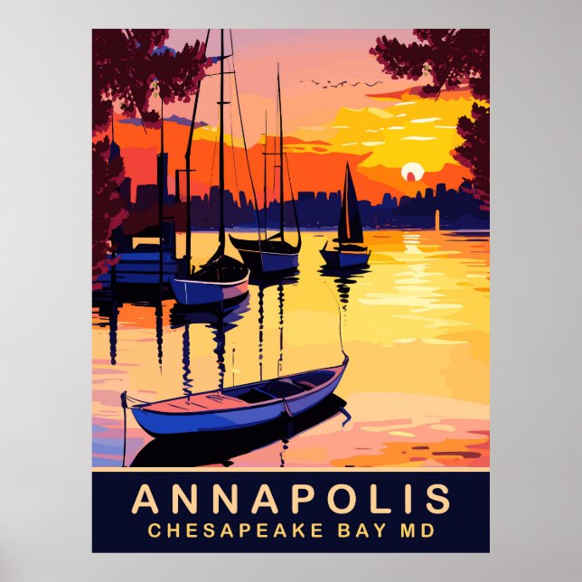 Annapolis, Chesepeake Bay, Maryland, Travel Poster (Framsidan)