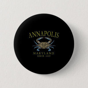 Annapolis Maryland Blå Krabba Sedan 1649 Valvbåge Knapp
