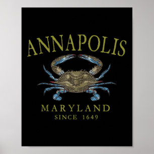 Annapolis Maryland Blå Krabba Sedan 1649 Valvbåge Poster
