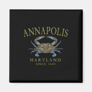 Annapolis Maryland Blå Krabba Sedan 1649 Valvd Oli Magnet