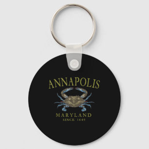 Annapolis Maryland Blå Krabba Sedan 1649 Valvd Oli Nyckelring