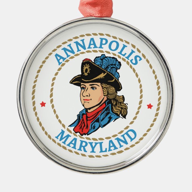 Annapolis Maryland Colonial Julgransprydnad Metall (Framsidan)