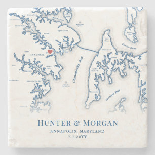 Annapolis Maryland Destination Wedding Favor Stenunderlägg